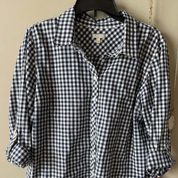 Talbots Gingham Button Down Shirt - Picture 1 of 4